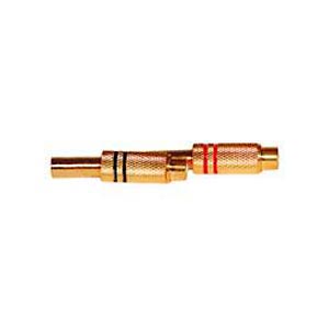 ETM RCA-Socket 6 MM red/black - gold plated (Pair) 