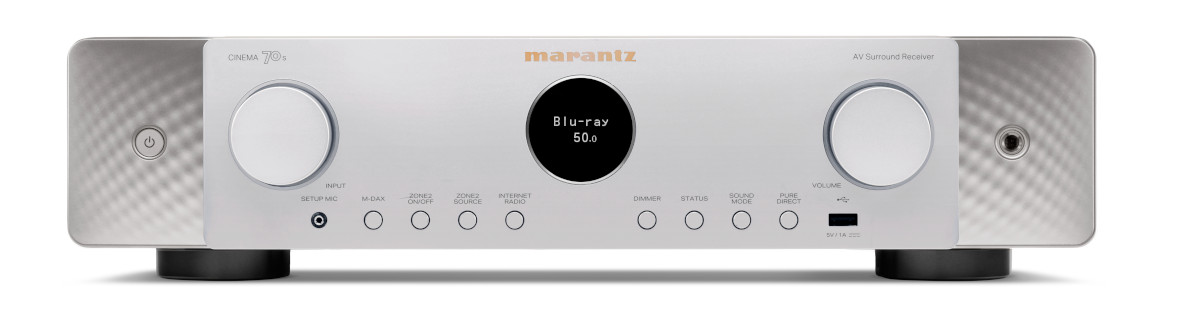 Marantz Cinema 70S AV-Receiver 7.2 8k Ultra HD with Heos, Airplay2 and Alexa silver/gold