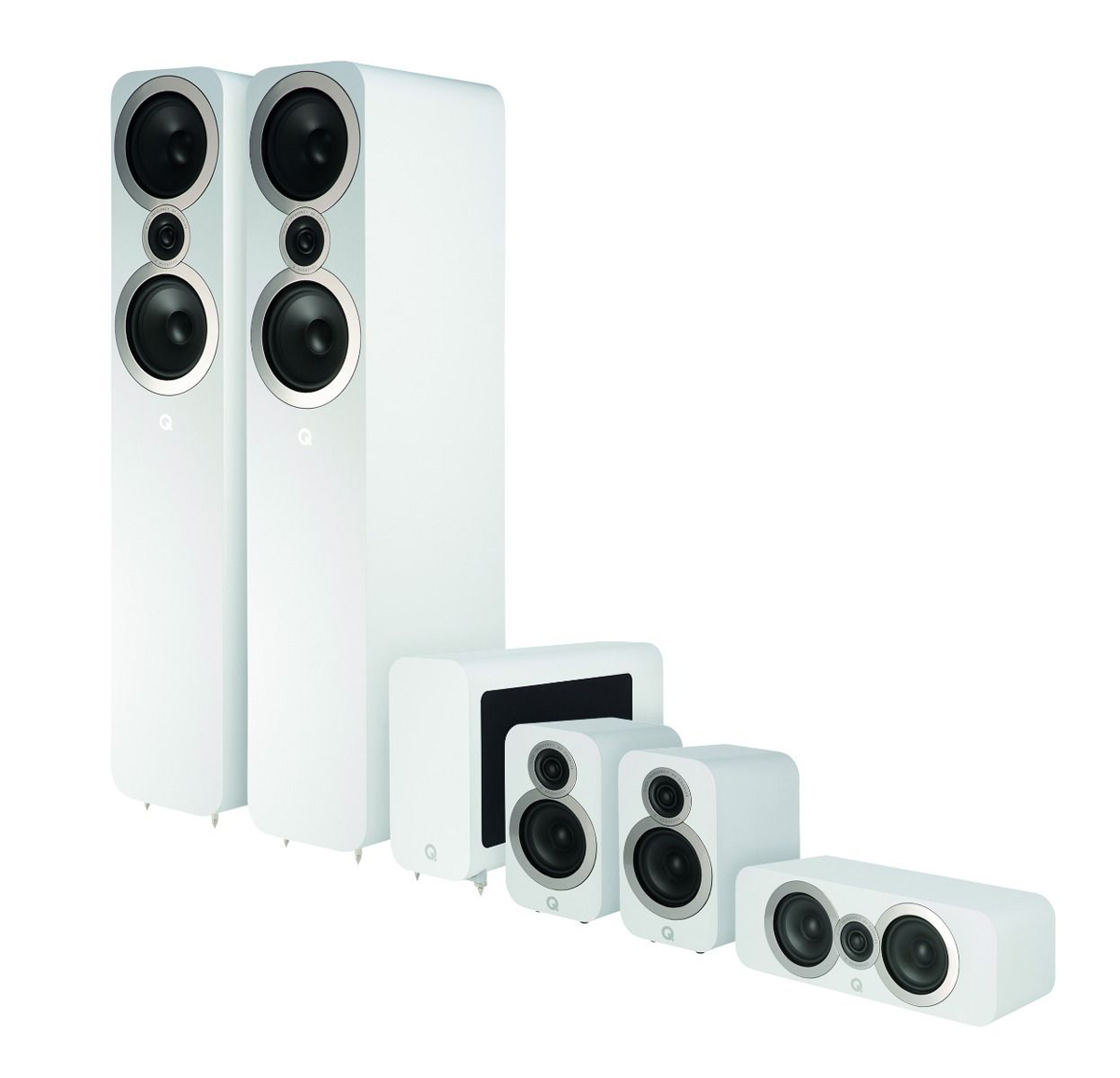 Q-Acoustics 3050i Cinema Pack 5.1 incl. Aktiv-Subwoofer 3060s white