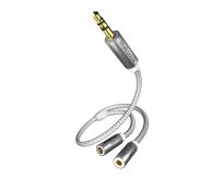 Inakustik Premium II Klinken-Audioadapter, Y 3,5 mm Stecker auf 2 x 3,5 Buchse, 0,2 mtr. 