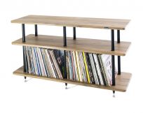 Solidsteel VL-3 Hifi-Rack with record compartments black/Walnut