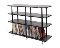 Solidsteel VL-4 Hifi-Rack with record compartments black
