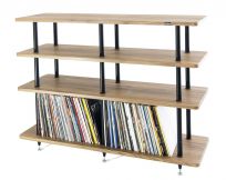Solidsteel VL-4 Hifi-Rack with record compartments black/Walnut