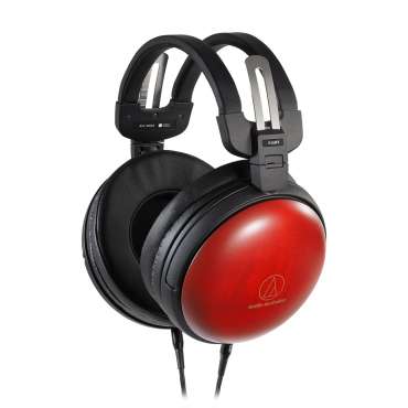 Audio Technica ATH AWAS Audiophile Closed-back Dynamic Wooden Headphones, red 