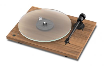 Pro-Ject T1 Phono SB turntable with Ortofon OM5E cartridge and MM phono preamplifier walnut veneer